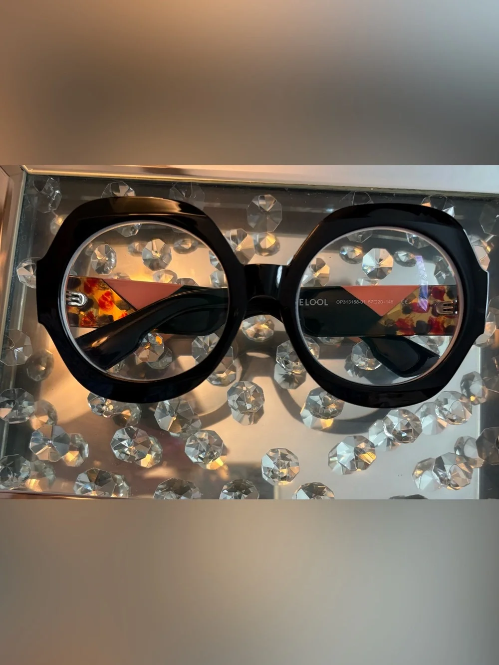 ZeeloolOversized Black Geometric Women's Fashion Glasses - Bold Statement Frames